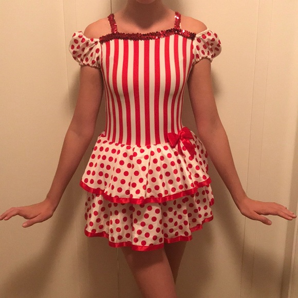 Cute, polka dot + striped dance/Halloween costume - Picture 1 of 2